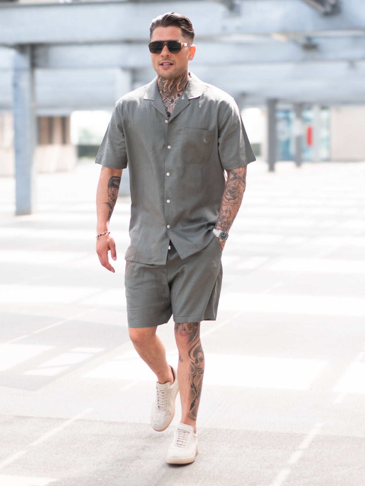 Linen Twinset | Beau Olive