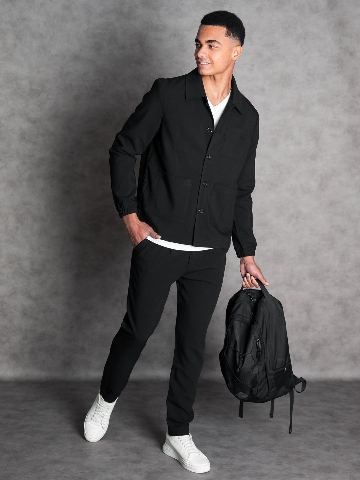 Gabardine Twinset | Black