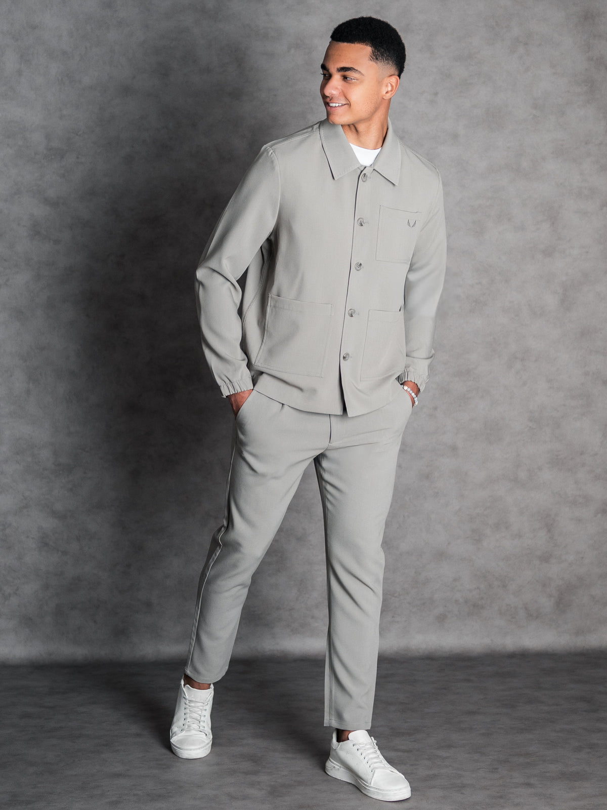 Gabardine Twinset | Grey